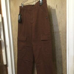 NWT  Silver Jeans Co. Cargo Utility pants high rise straight leg brown 29W 29L